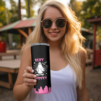 Halloween Ghost Slay Spooky Face Skinny Tumbler Pink Ghosts Funny Decoration Horror Gift - Wonder Print Shop