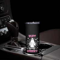 Halloween Ghost Slay Spooky Face Skinny Tumbler Pink Ghosts Funny Decoration Horror Gift - Wonder Print Shop