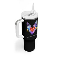 Suicide Prevention Awareness Tumbler With Handle Teal Purple Infinity Wings Your Story Is Not Over - Wonder Print Shop