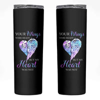 Suicide Prevention Awareness Skinny Tumbler Teal Purple Butterfly Your Wings Were Ready But Our Hearts Were Not Sympathy Gift for Family Members - Wonder Print Shop
