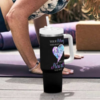 Suicide Prevention Awareness Tumbler With Handle Teal Purple Butterfly Your Wings Were Ready But Our Hearts Were Not Sympathy Gift for Family Members - Wonder Print Shop