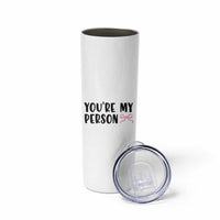 Valentines Day Gift For Her Skinny Tumbler You're My Person Pink Bow Coquette Simple Modern