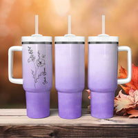 Personalized Gifts for Women Tumbler With Handle Custom Name Wildflower Floral Mothers Day Gift