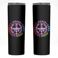 Harris 2024 Election Skinny Tumbler Feminist Flower Peace Love Equality Hope Diversity American Flag - Wonder Print Shop