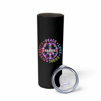 Harris 2024 Election Skinny Tumbler Feminist Flower Peace Love Equality Hope Diversity American Flag - Wonder Print Shop