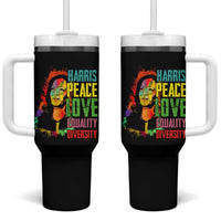 Harris 2024 Madam President Tumbler With Handle Peace Love Equality Hope Diversity Human Rights Womens & Gay LGBTQ+ Pride - Wonder Print Shop