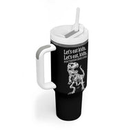 Funny Dinosaur Skeleton Tumbler With Handle Let's Eat Kids Punctuation Saves Lives Grammar Teacher Halloween - Wonder Print Shop
