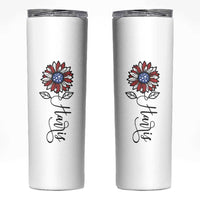 Harris 2024 Election Skinny Tumbler Madam President Vintage Floral Sunflower American Flag - Wonder Print Shop