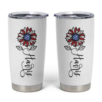 Harris 2024 Election Tumbler Cup Madam President Vintage Floral Sunflower American Flag - Wonder Print Shop