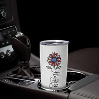 Harris 2024 Election Tumbler Cup Madam President Vintage Floral Sunflower American Flag - Wonder Print Shop