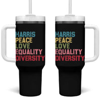 Harris 2024 Tumbler With Handle Peace Love Equality Diversity - Wonder Print Shop