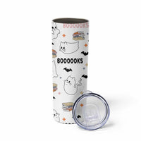 ute Ghost Cat Reading Skinny Tumbler Funny Reader Halloween Bookish Cat Mom Gift - Wonder Print Shop
