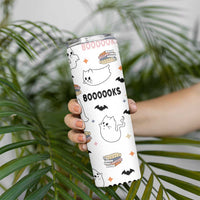 ute Ghost Cat Reading Skinny Tumbler Funny Reader Halloween Bookish Cat Mom Gift - Wonder Print Shop