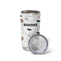 ute Ghost Cat Reading Tumbler Cup Funny Reader Halloween Bookish Cat Mom Gift - Wonder Print Shop