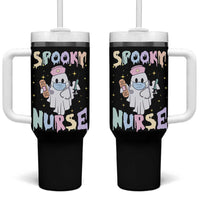 Halloween Nurse Tumbler With Handle Spooky Nurse Ghost Nursing Halloween - Wonder Print Shop