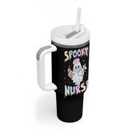 Halloween Nurse Tumbler With Handle Spooky Nurse Ghost Nursing Halloween - Wonder Print Shop