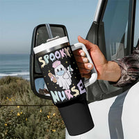 Halloween Nurse Tumbler With Handle Spooky Nurse Ghost Nursing Halloween - Wonder Print Shop