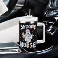 Halloween Nurse Tumbler With Handle Spooky Nurse Ghost Nursing Halloween - Wonder Print Shop