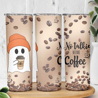 Gnome Drinking Coffee Skinny Tumbler Funny Halloween Coffee Lover - Wonder Print Shop