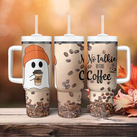 Gnome Drinking Coffee Tumbler With Handle Funny Halloween Coffee Lover - Wonder Print Shop