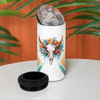 Native American Indian Pride 4 in 1 Can Cooler Tumbler Never Underestimate A Women With Native Blood Tribe Southwest Tribal Bull Cow Skull Feathers - Wonder Print Shop