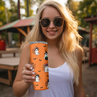 Halloween Ghost Skinny Tumbler Trick Or Treat Spooky Ice Coffee Cup Gift For Her - Wonder Print Shop