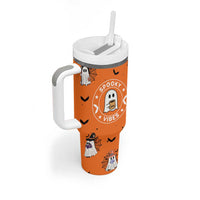 Halloween Ghost Tumbler With Handle Trick Or Treat Spooky Ice Coffee Cup Gift For Her - Wonder Print Shop