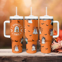 Halloween Ghost Tumbler With Handle Trick Or Treat Spooky Ice Coffee Cup Gift For Her - Wonder Print Shop
