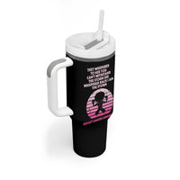 Breast Cancer Awareness Tumbler With Handle I'm The Storm Black Women Breast Cancer Survivor Pink Ribbon - Wonder Print Shop
