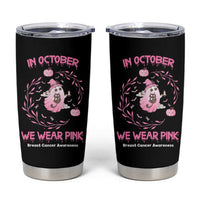 Cute Ghost Halloween Breast Cancer Awareness Tumbler Cup In October We Wear Pink - Wonder Print Shop