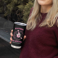 Cute Ghost Halloween Breast Cancer Awareness Tumbler Cup In October We Wear Pink - Wonder Print Shop