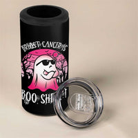 Breast Cancer Is Boo Sheet 4 in 1 Can Cooler Tumbler Halloween Pink Ghost - Wonder Print Shop