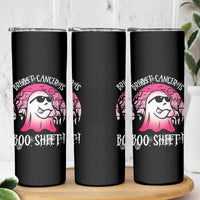 Breast Cancer Is Boo Sheet Skinny Tumbler Halloween Pink Ghost - Wonder Print Shop