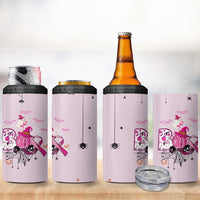 Pink Ghost Halloween 4 in 1 Can Cooler Tumbler Funny Breast Cancer Ribbon - Wonder Print Shop