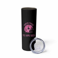 Breast Cancer Awareness Halloween Skinny Tumbler Pink Ribbon Cancer You Picked The Wrong Witch - Wonder Print Shop