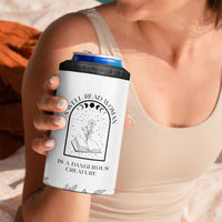 Book Lover 4 in 1 Can Cooler Tumbler Floral Library A Well Read Woman Is A Dangerous Creature