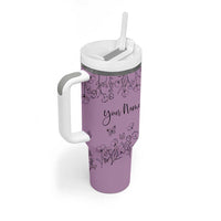 Personalized Wildflower Floral Tumbler With Handle Custom Name Gifts For Her Mothers Day Gift