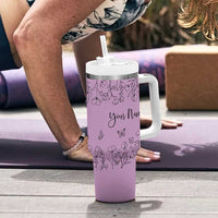 Personalized Wildflower Floral Tumbler With Handle Custom Name Gifts For Her Mothers Day Gift