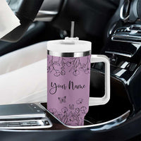Personalized Wildflower Floral Tumbler With Handle Custom Name Gifts For Her Mothers Day Gift