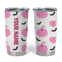 Personalized Halloween Iced Coffee Tumbler Cup Custom Name Pink Pumpkin - Wonder Print Shop