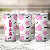Personalized Halloween Iced Coffee Tumbler Cup Custom Name Pink Pumpkin - Wonder Print Shop