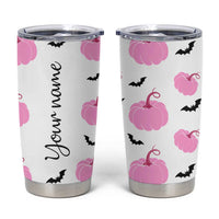 Personalized Halloween Iced Coffee Tumbler Cup Custom Name Pink Pumpkin Cup - Wonder Print Shop