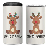 Personalized Christmas 4 in 1 Can Cooler Tumbler Reindeer Hot Chocolate Mug Xmas Gifts for Kids - Wonder Print Shop