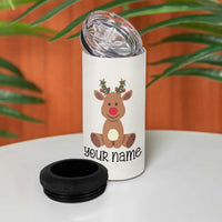 Personalized Christmas 4 in 1 Can Cooler Tumbler Reindeer Hot Chocolate Mug Xmas Gifts for Kids - Wonder Print Shop