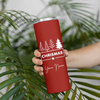 Personalized Christmas Skinny Tumbler Custom Name Xmas Tree Gifts for Mom Her Coworkers - Wonder Print Shop