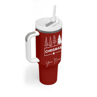 Personalized Christmas Tumbler With Handle Custom Name Xmas Tree Gifts for Mom Her Coworkers - Wonder Print Shop