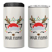 Personalized Christmas 4 in 1 Can Cooler Tumbler Custom Name Xmas Gift For Kids Boys Family Matching Set Reindeer - Wonder Print Shop