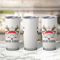 Personalized Christmas Tumbler Cup Custom Name Xmas Gift For Kids Boys Family Matching Set Reindeer - Wonder Print Shop
