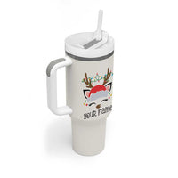 Personalized Christmas Tumbler With Handle Custom Name Xmas Gift For Kids Boys Family Matching Set Reindeer - Wonder Print Shop