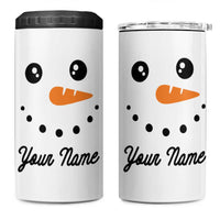 Personalized Christmas 4 in 1 Can Cooler Tumbler Custom Name Xmas Gift Snowman Face Family Matching Set - Wonder Print Shop